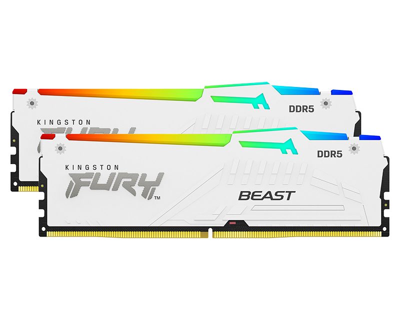 KINGSTON DIMM DDR5 64GB (2x32GB kit) 5600MT/s KF556C36BWEAK2-64 Fury Beast RGB White Expo